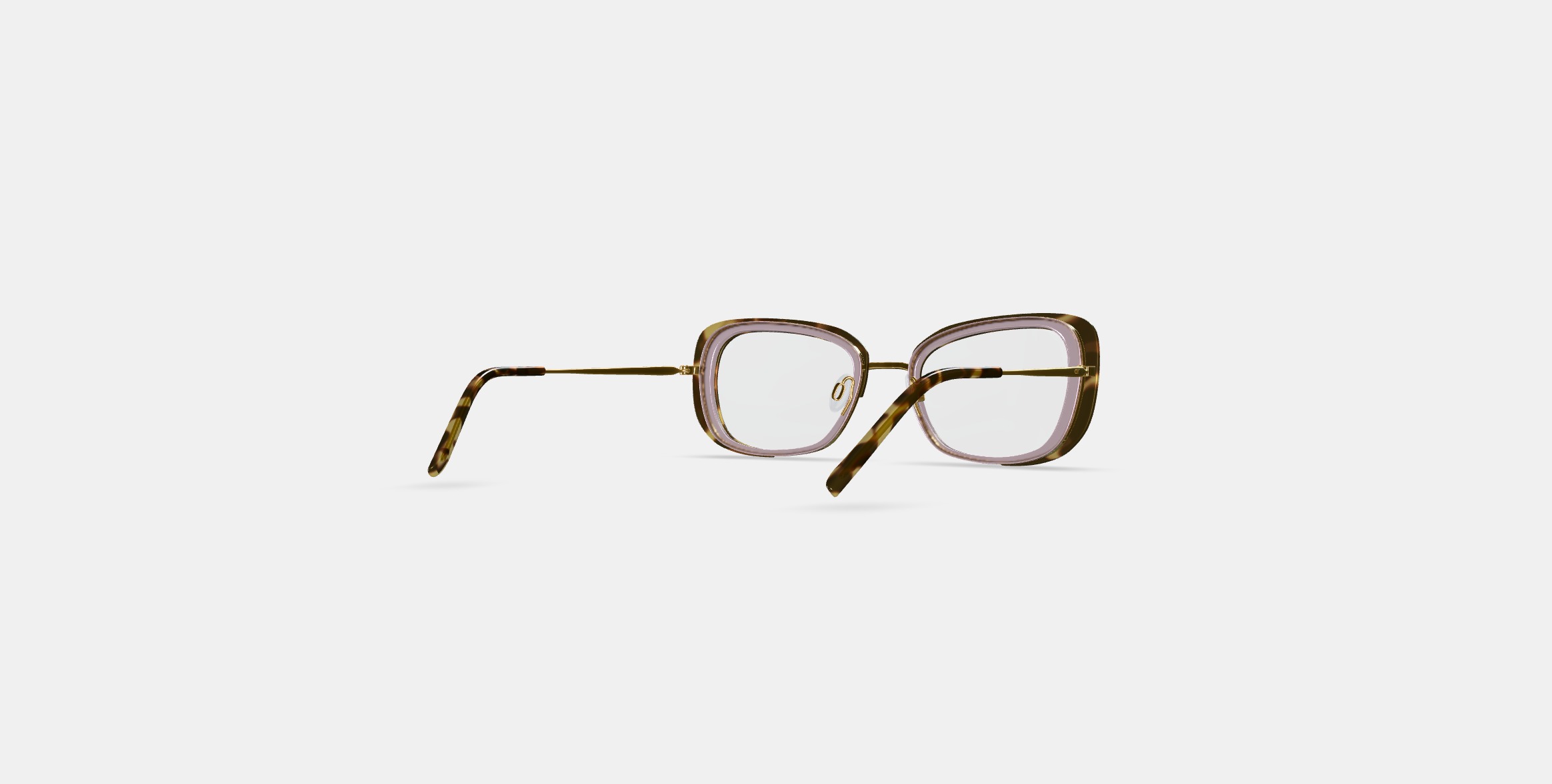 Halima Eyeglasses in Layered Taro Tortoise with Polished Gold 3D model_4