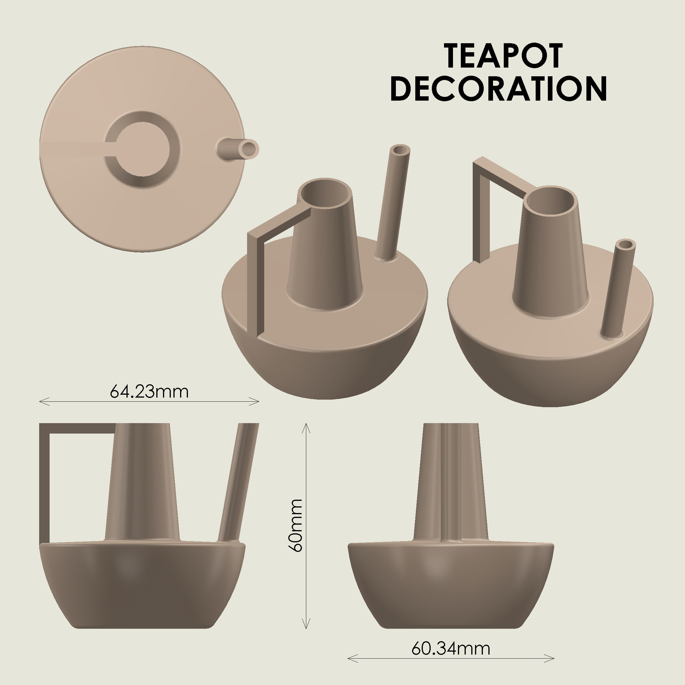 Decorative Teapot 3D print model_2