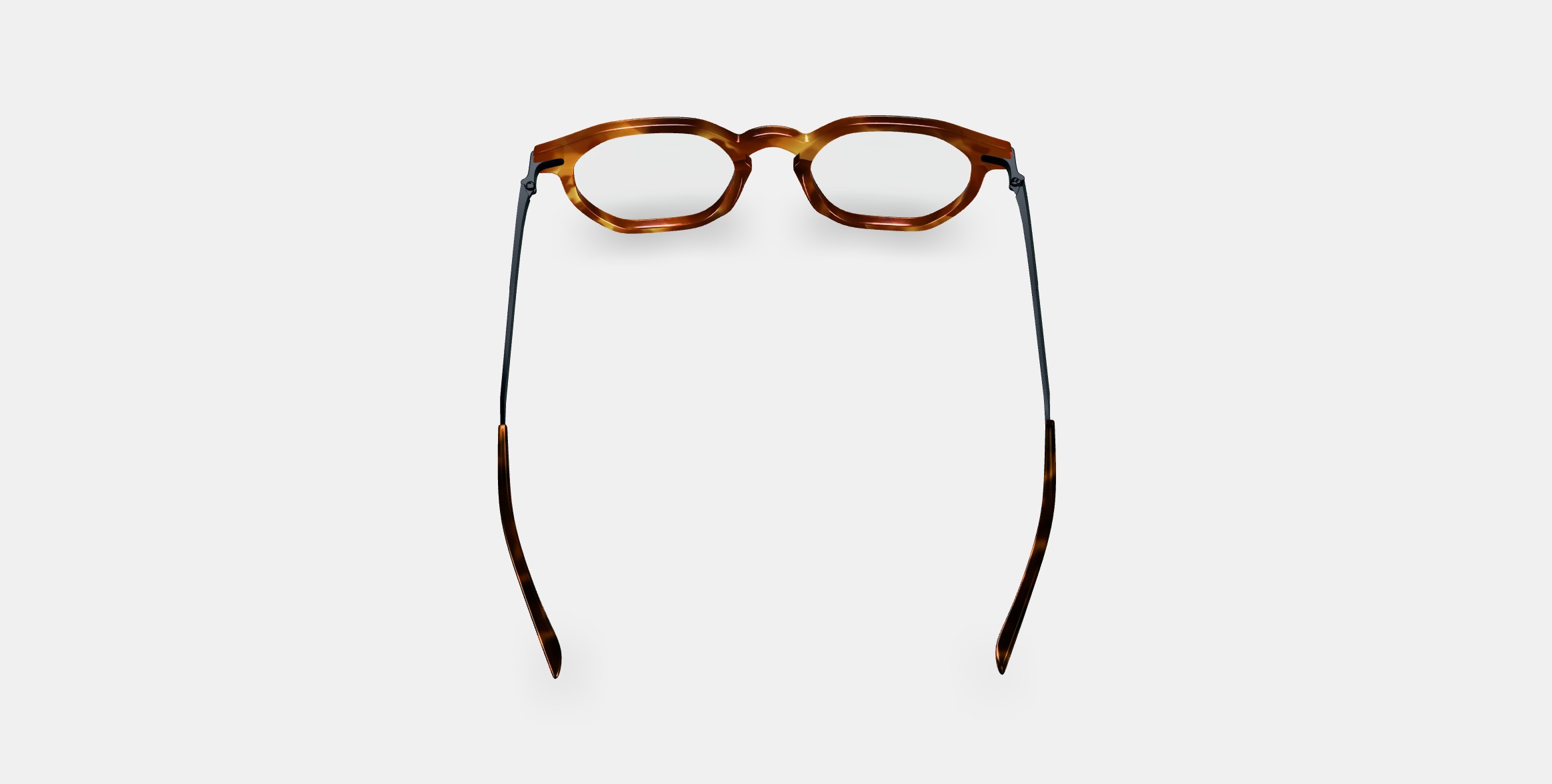 Rustin Eyeglasses in Root Beer with Brushed Ink 3D model_2