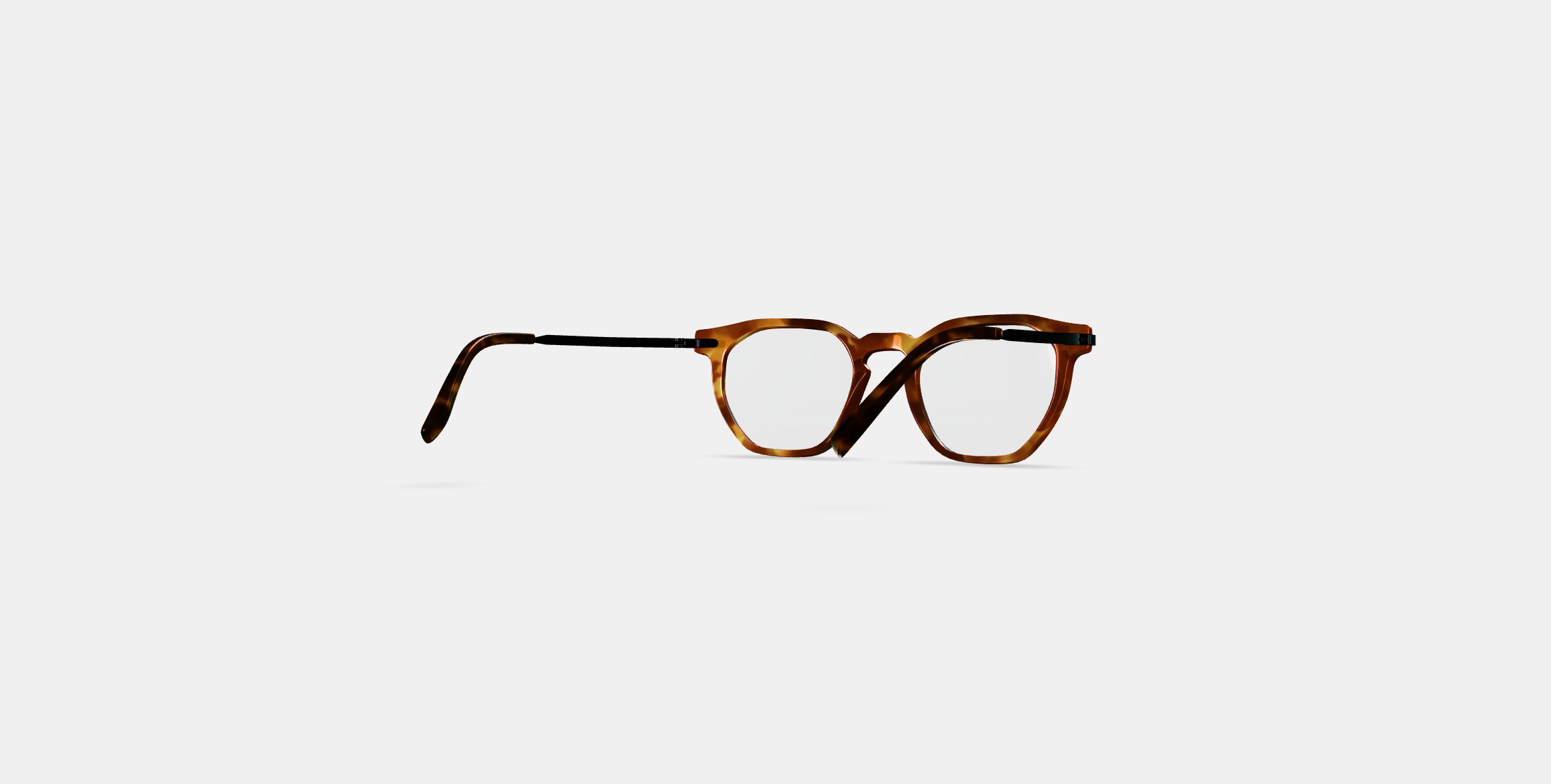Rustin Eyeglasses in Root Beer with Brushed Ink 3D model_4