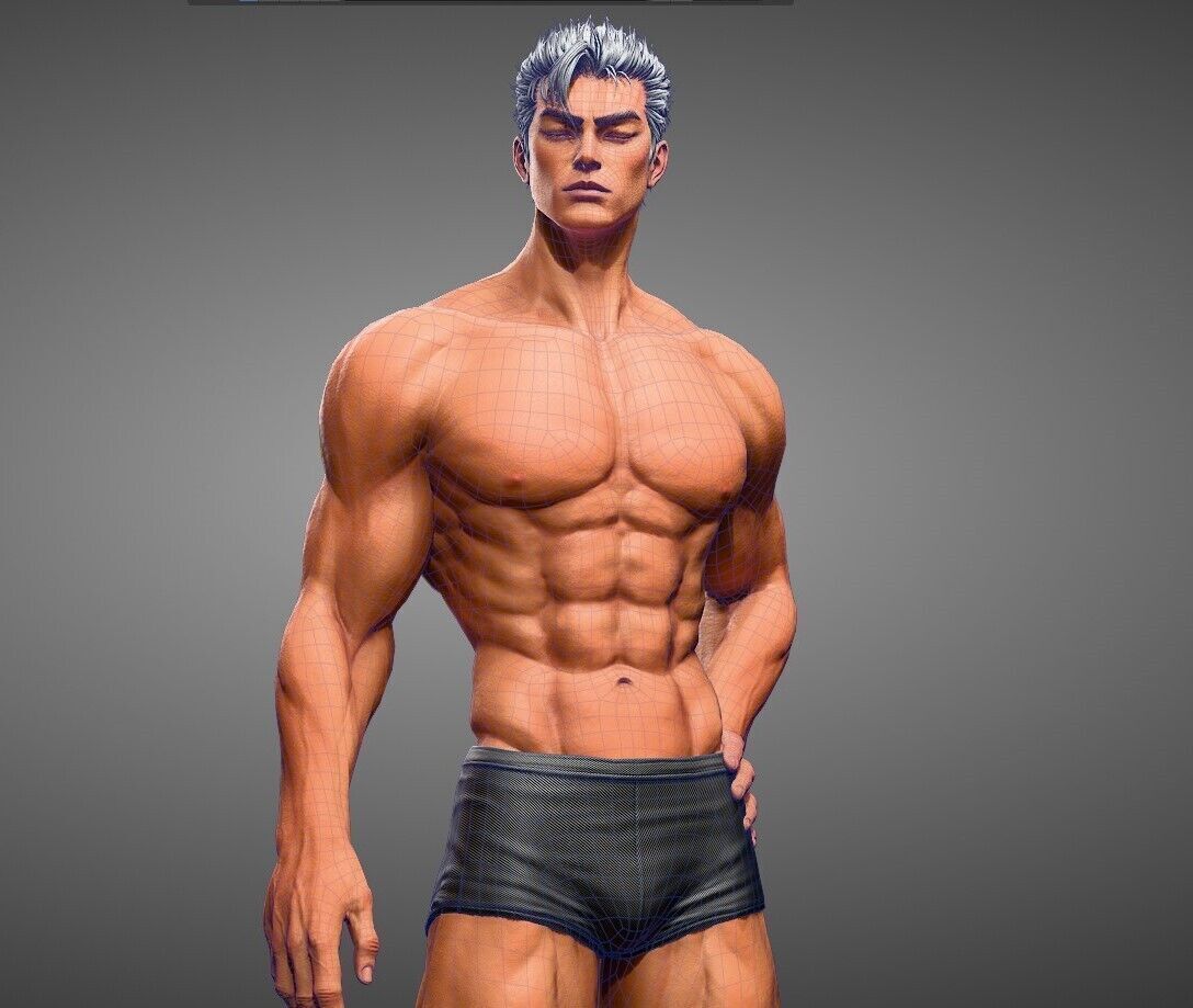 3D Male Body base-mesh 3D model_8
