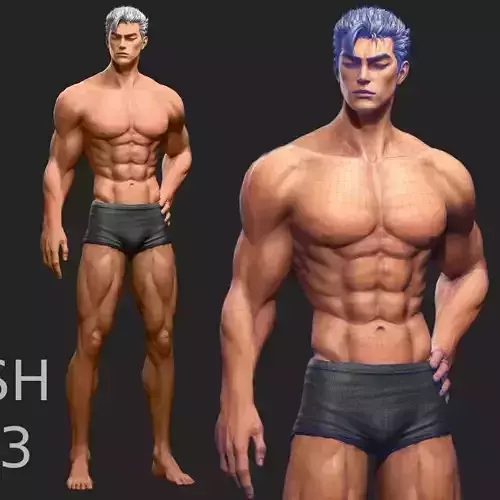 3D Male Body base-mesh