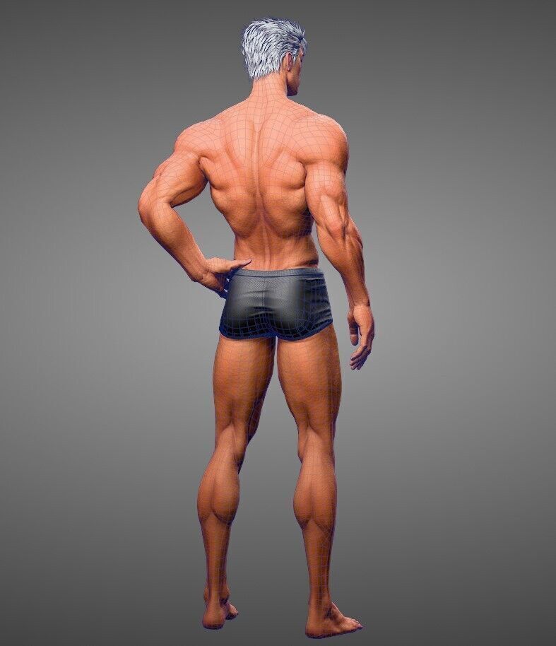 3D Male Body base-mesh 3D model_2