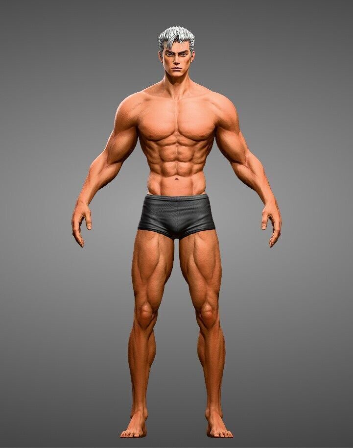 3D Male Body base-mesh 3D model_3
