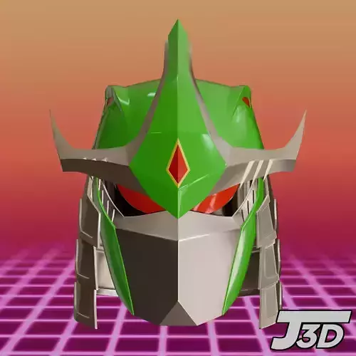 Green Shredder Ranger Helmet 3D Printable Model