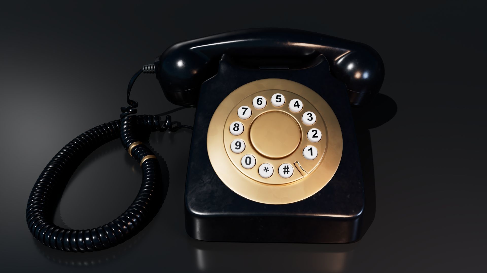 Retro Telephone Low-poly 3D model_1