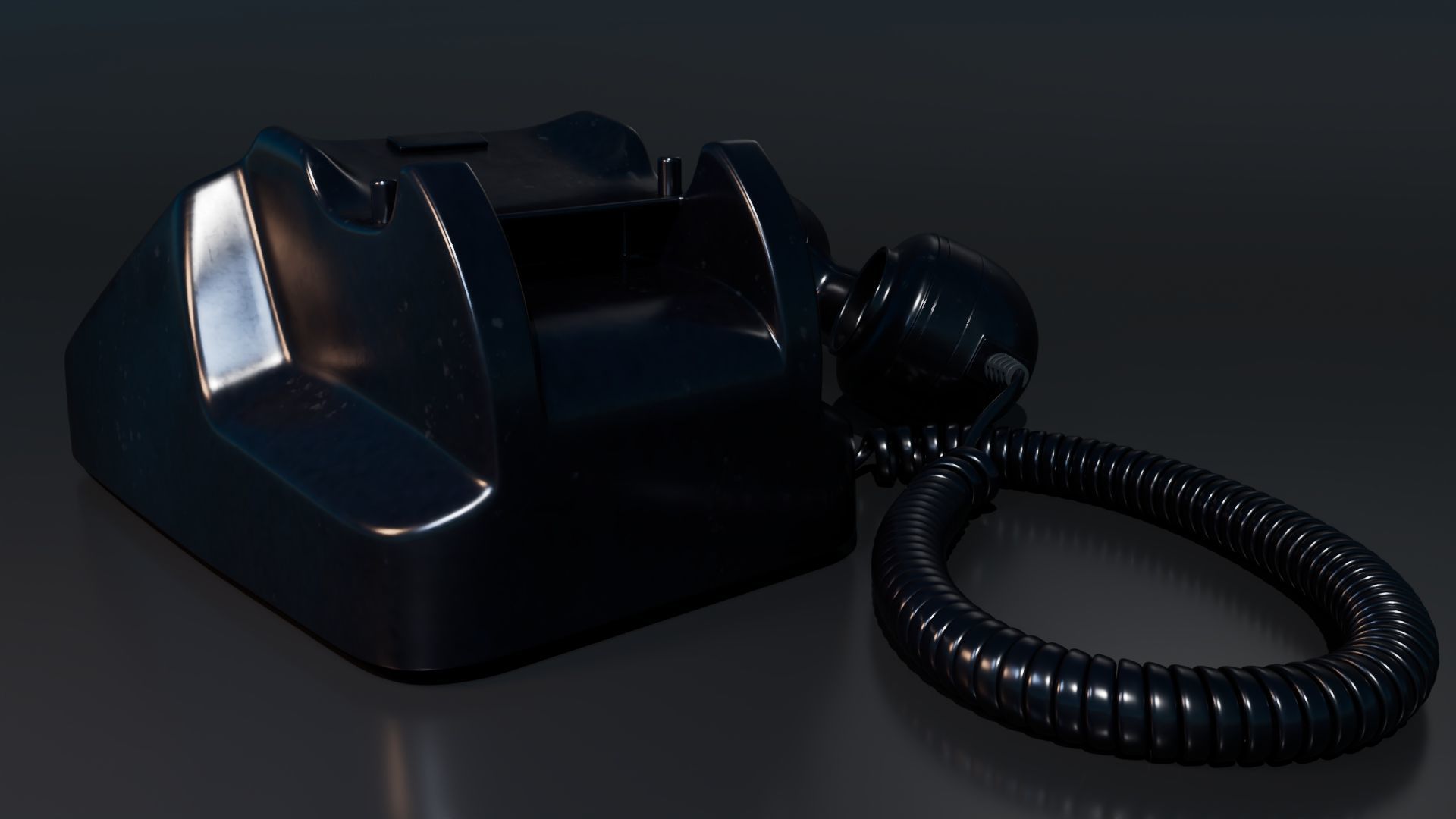 Retro Telephone Low-poly 3D model_5