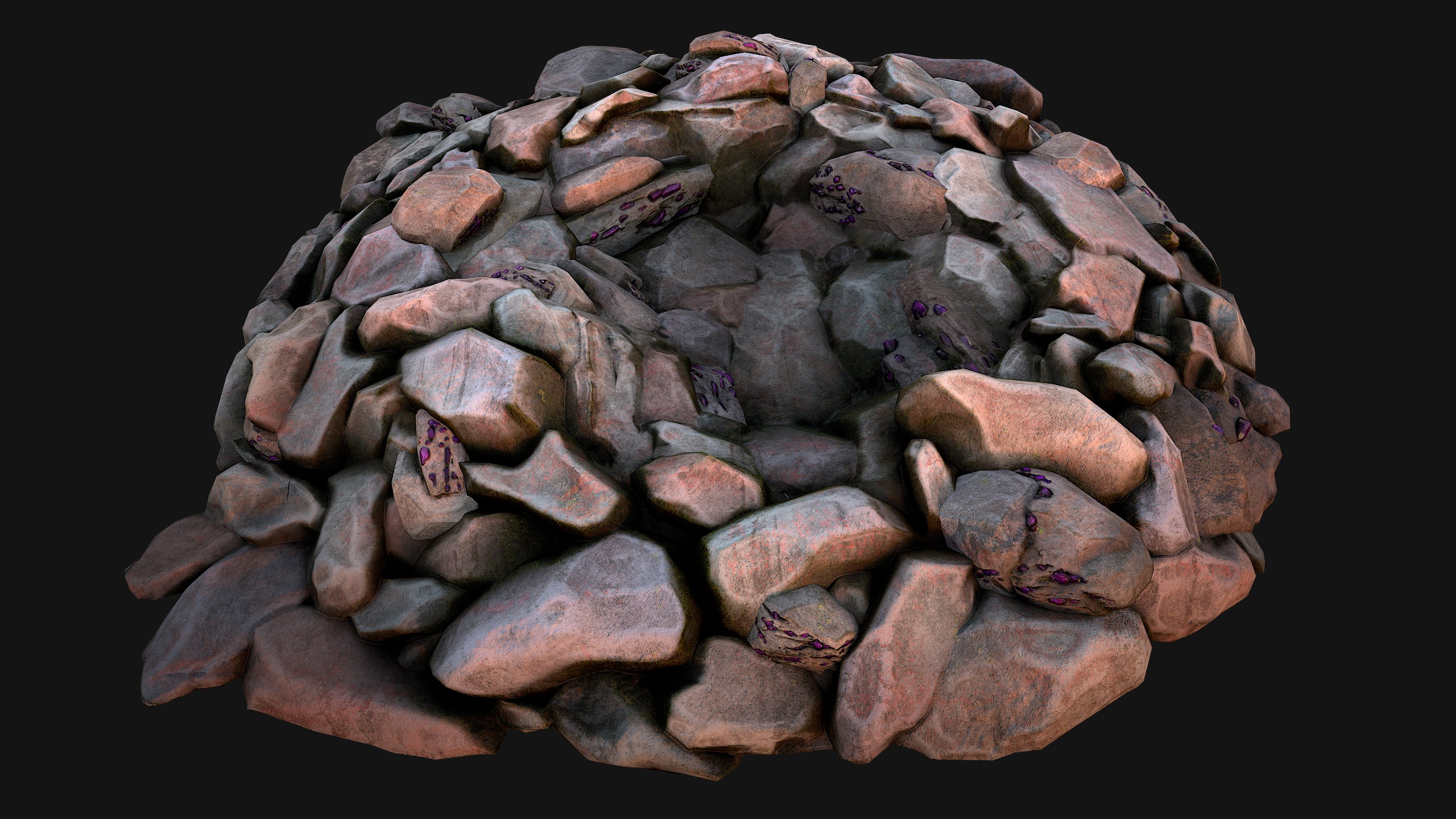 Gemstone Deposits Mine Gem Set Low-poly 3D model_16