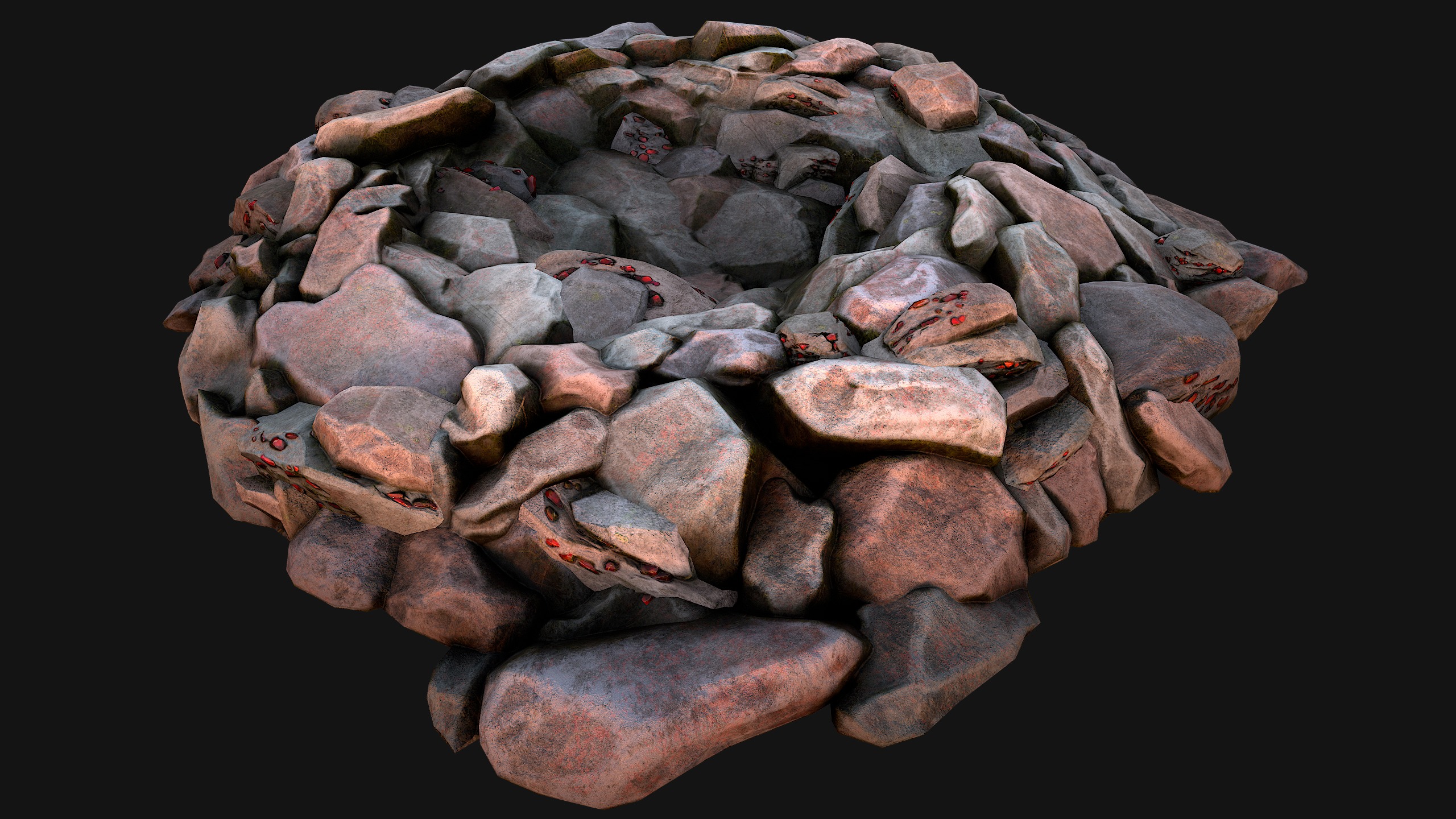 Gemstone Deposits Mine Gem Set Low-poly 3D model_5