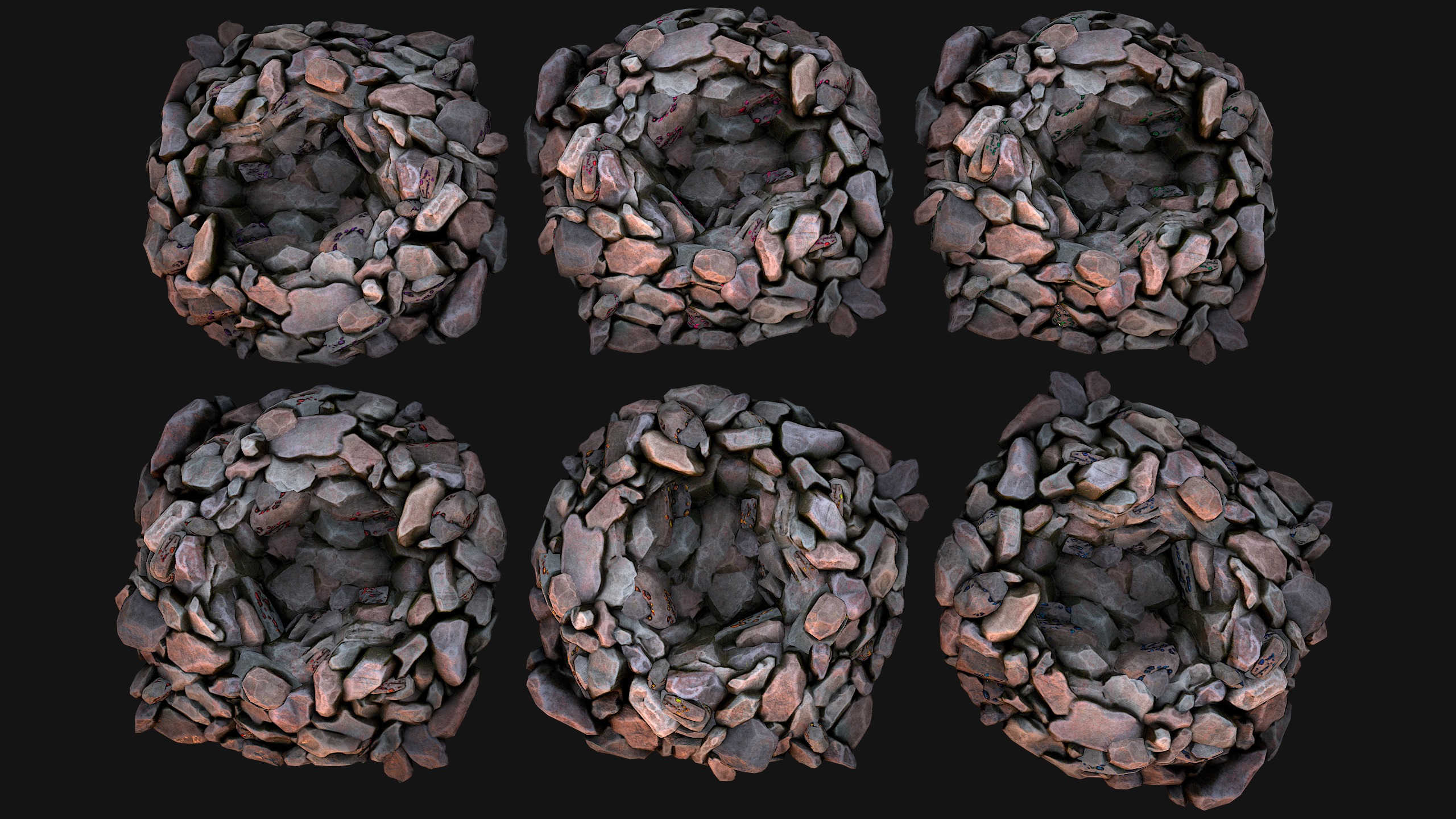 Gemstone Deposits Mine Gem Set Low-poly 3D model_14