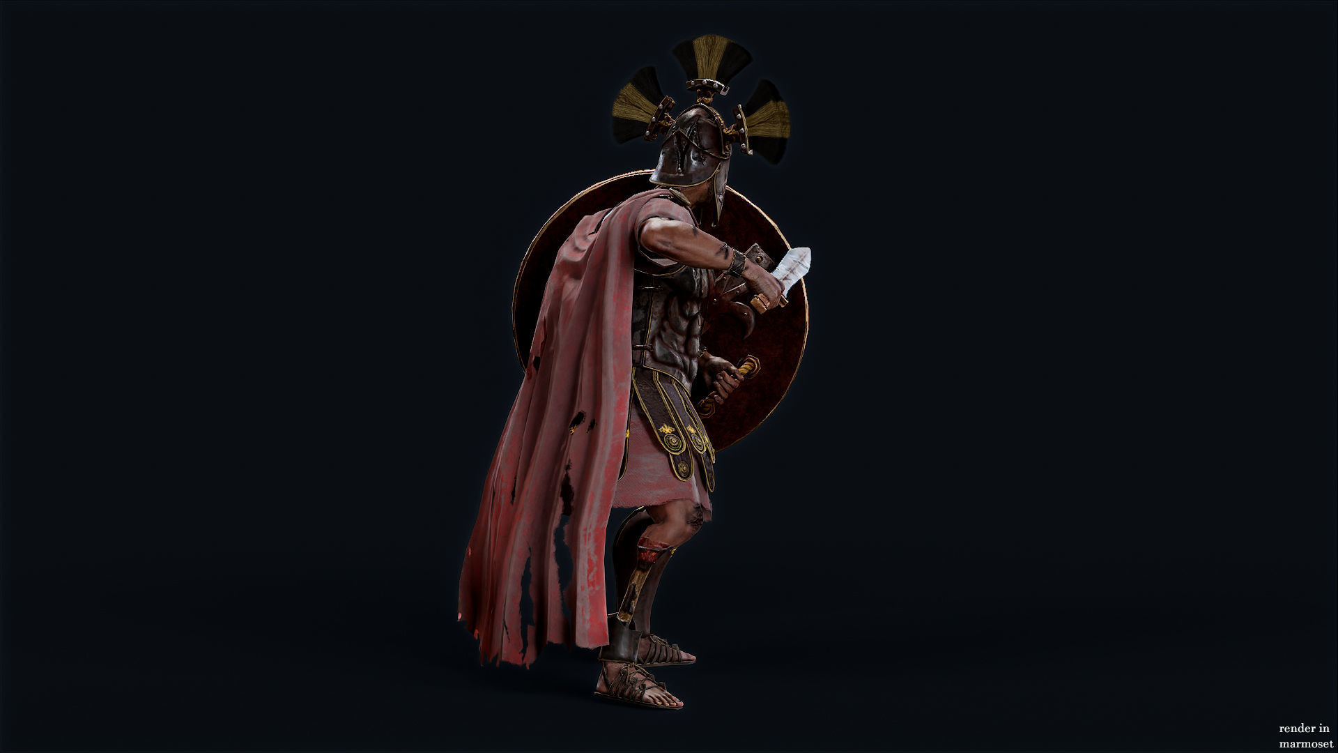 SPARTAN ROYAL GUARD UNDEAD 5 Low-poly 3D model_5
