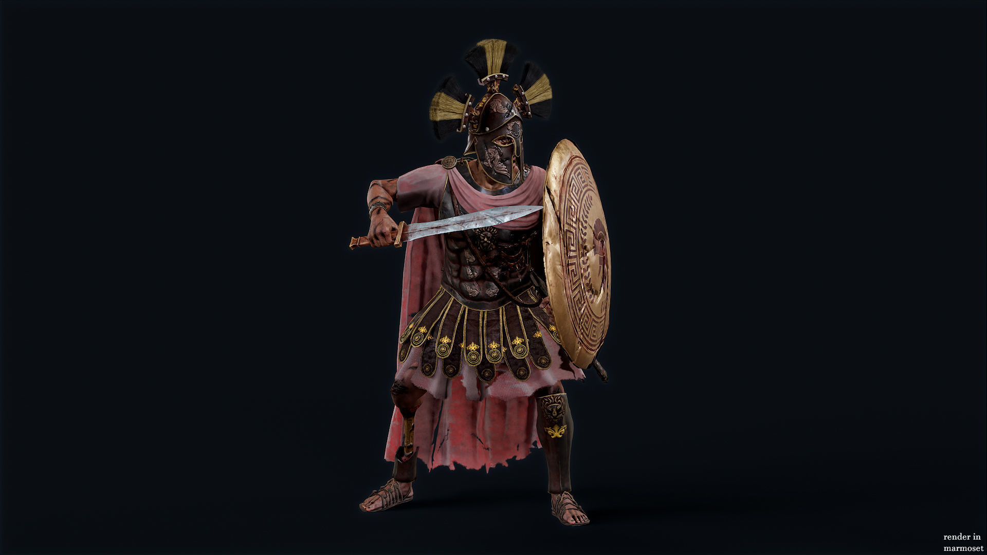 SPARTAN ROYAL GUARD UNDEAD 5 Low-poly 3D model_6