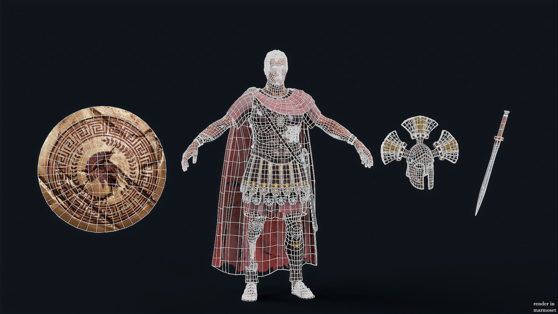 SPARTAN ROYAL GUARD UNDEAD 5 Low-poly 3D model_14