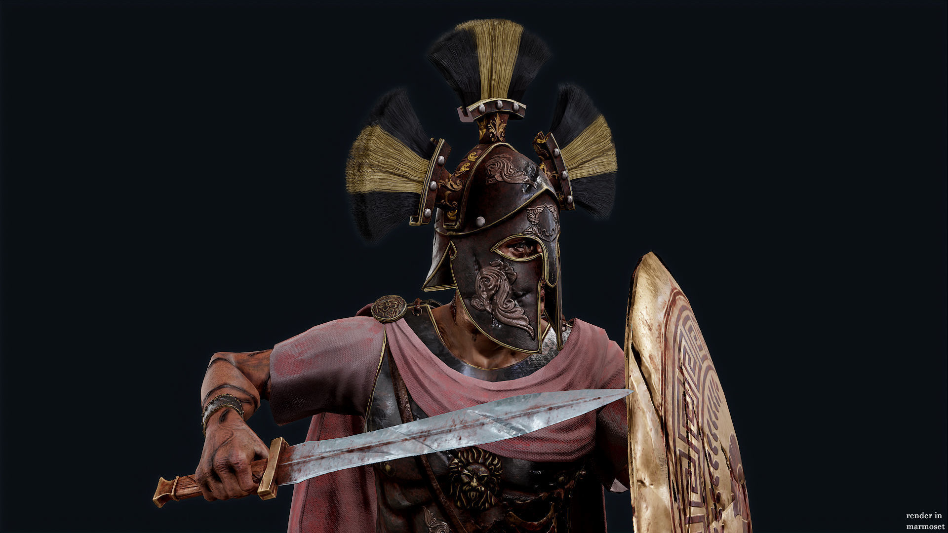 SPARTAN ROYAL GUARD UNDEAD 5 Low-poly 3D model_3