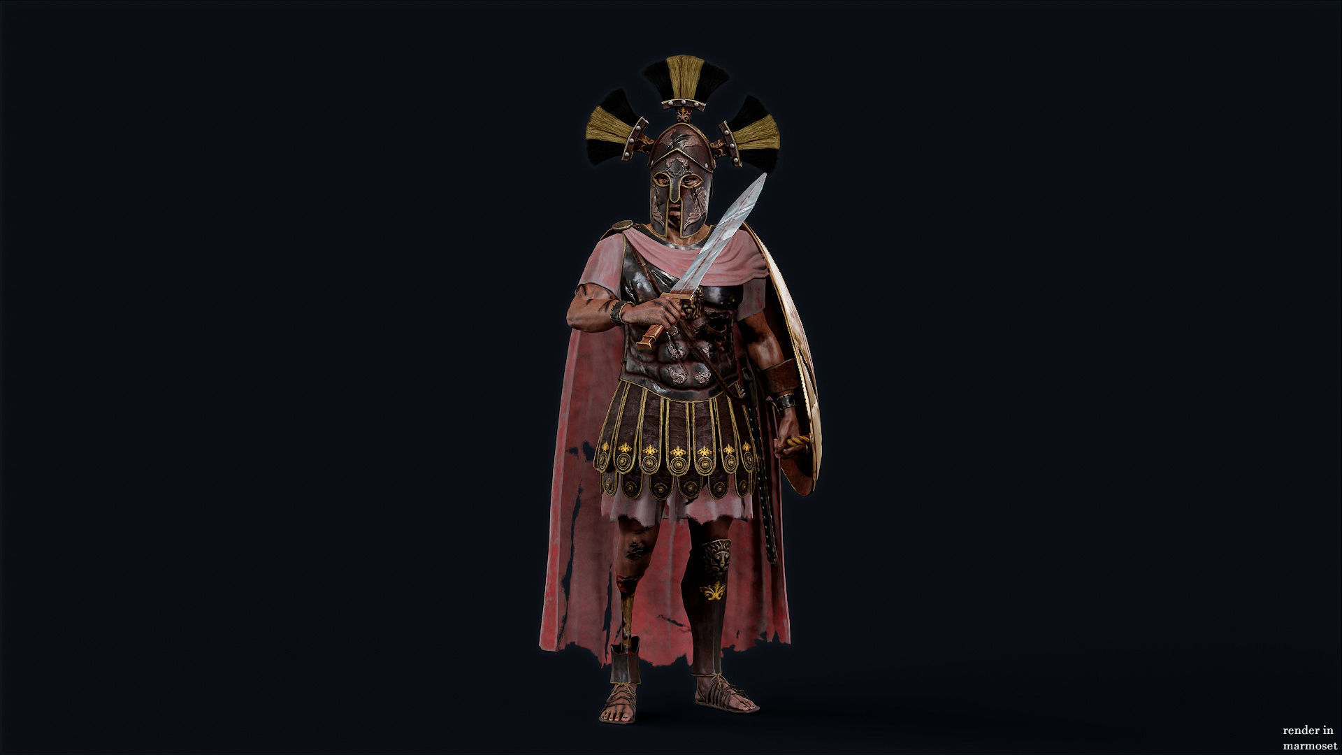 SPARTAN ROYAL GUARD UNDEAD 5 Low-poly 3D model_7