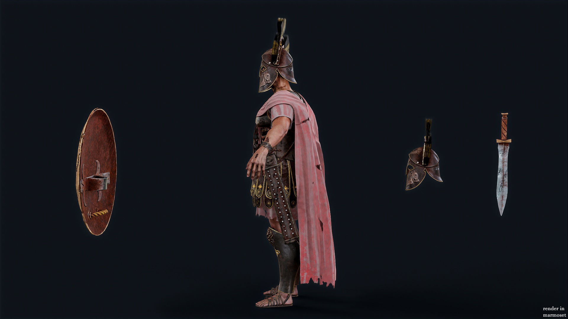 SPARTAN ROYAL GUARD UNDEAD 5 Low-poly 3D model_11