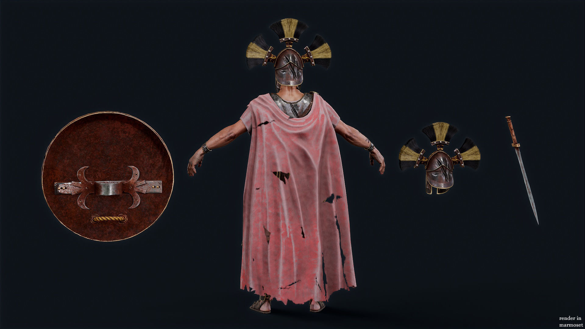 SPARTAN ROYAL GUARD UNDEAD 5 Low-poly 3D model_10