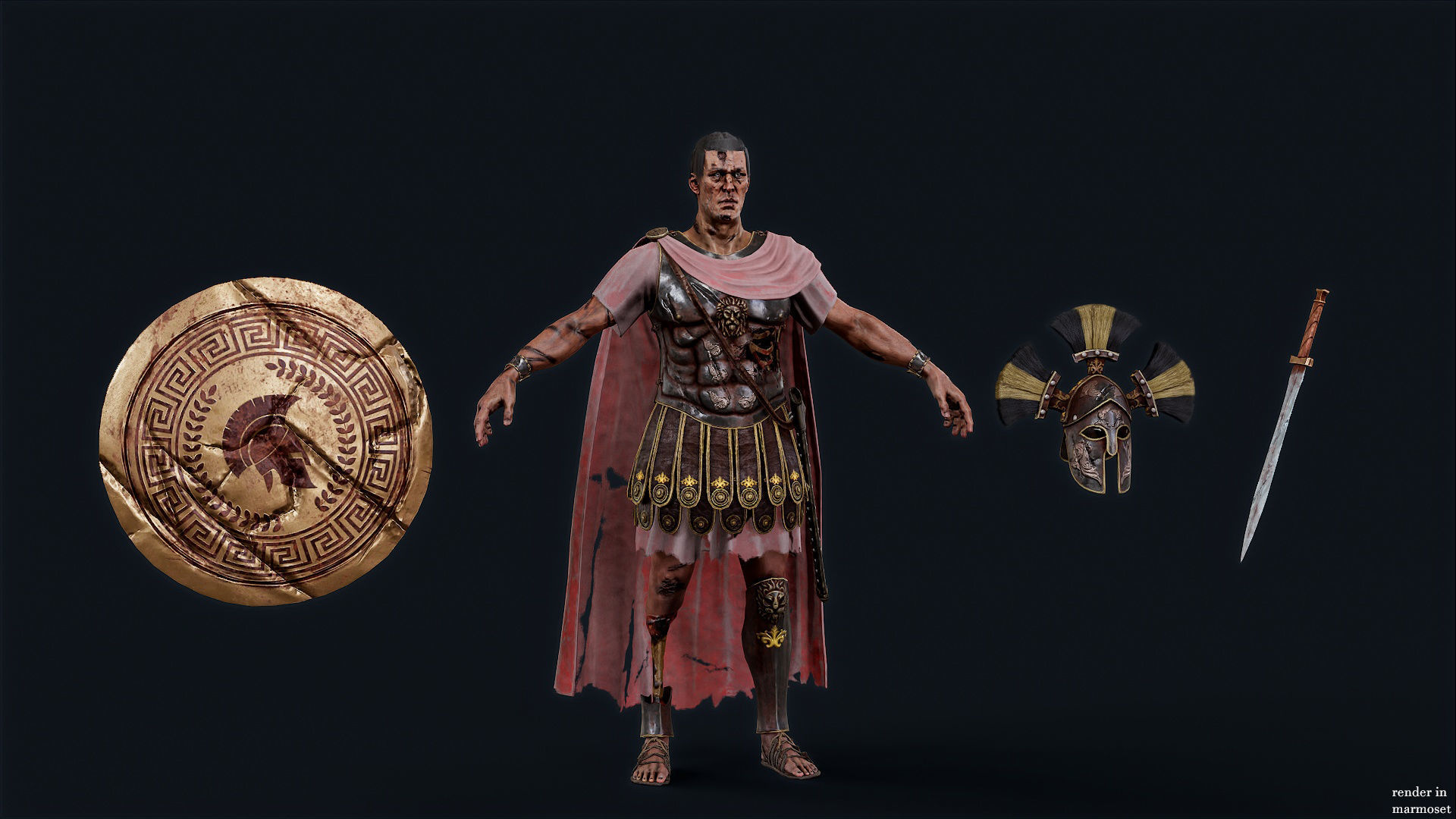 SPARTAN ROYAL GUARD UNDEAD 5 Low-poly 3D model_8