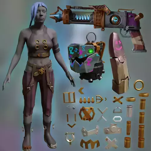 JINX ACCESSORIES Bomb  ZAP ZAP PISTOL finger ARCANE SEASON 2 3D print model