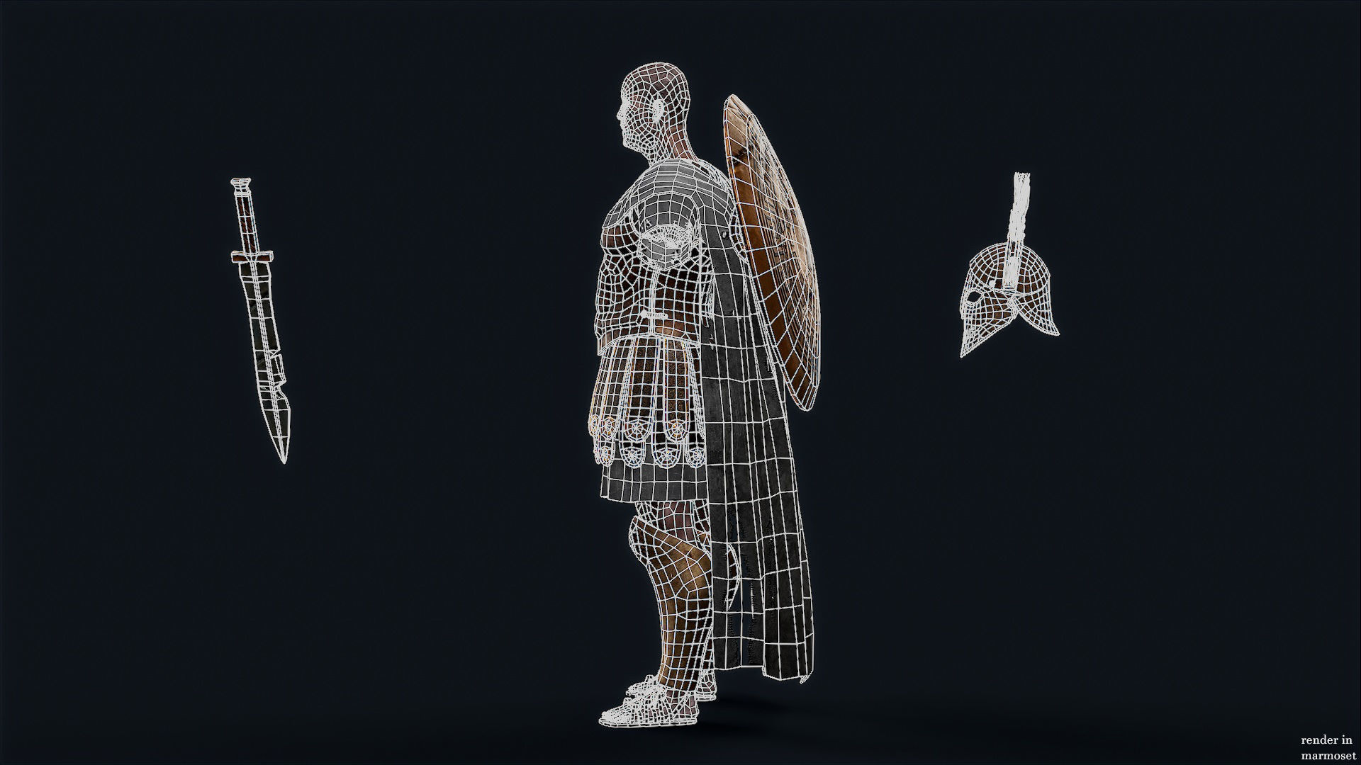 SPARTAN ROYAL GUARD UNDEAD 6 Low-poly 3D model_12