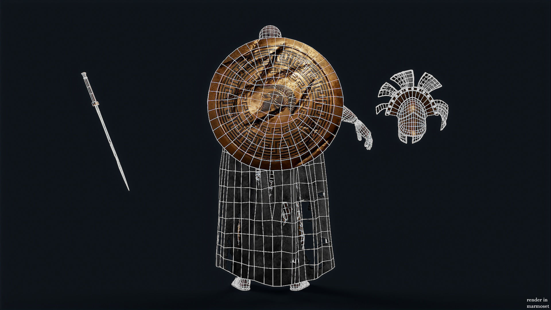 SPARTAN ROYAL GUARD UNDEAD 6 Low-poly 3D model_13