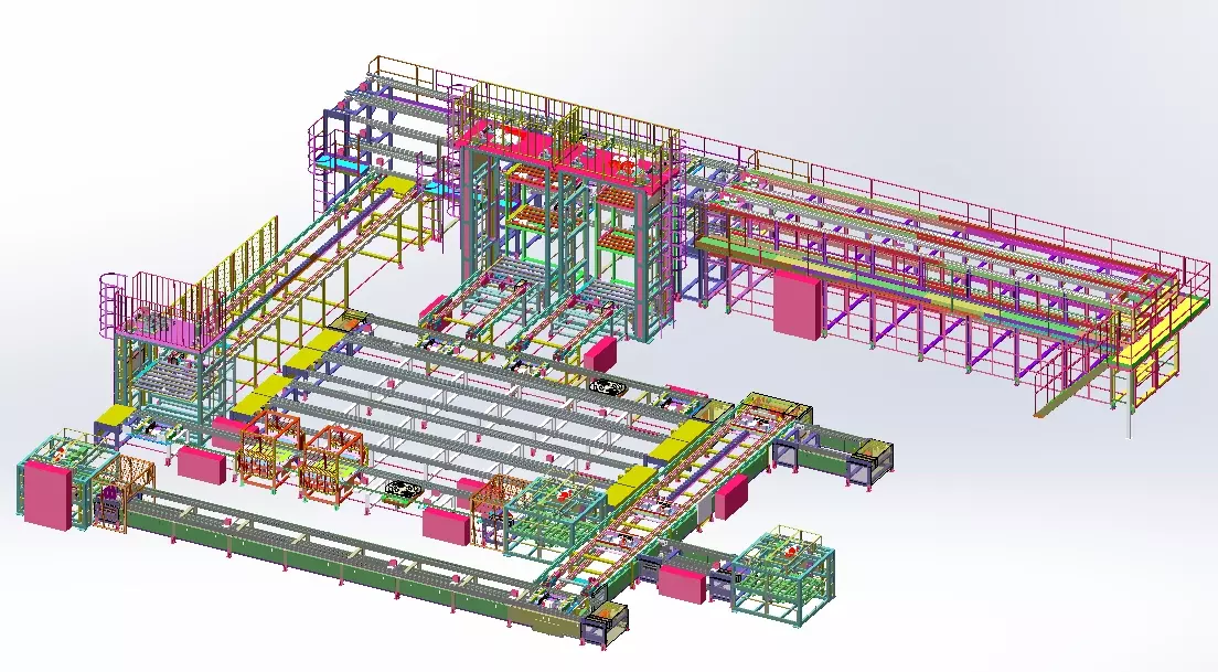 Car delivery final assembly line 3D model_0