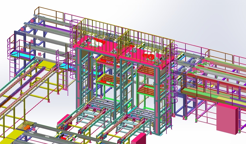 Car delivery final assembly line 3D model_1