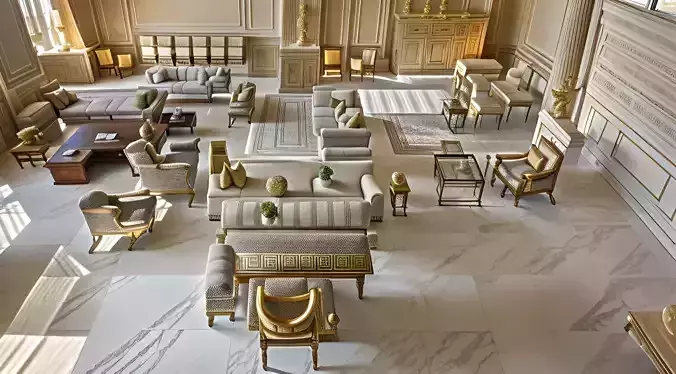 interior objects and furnitures Low-poly 3D model