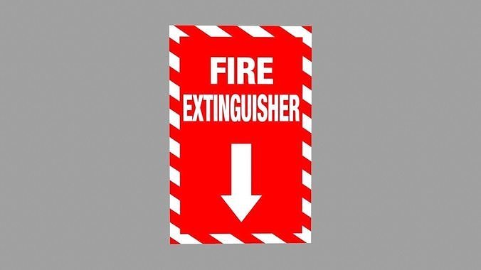 Fire Extinguisher Sign Low-poly 3D model