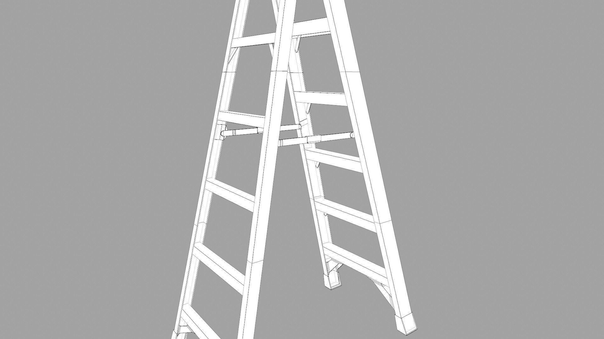 Ladder Low-poly 3D model_13