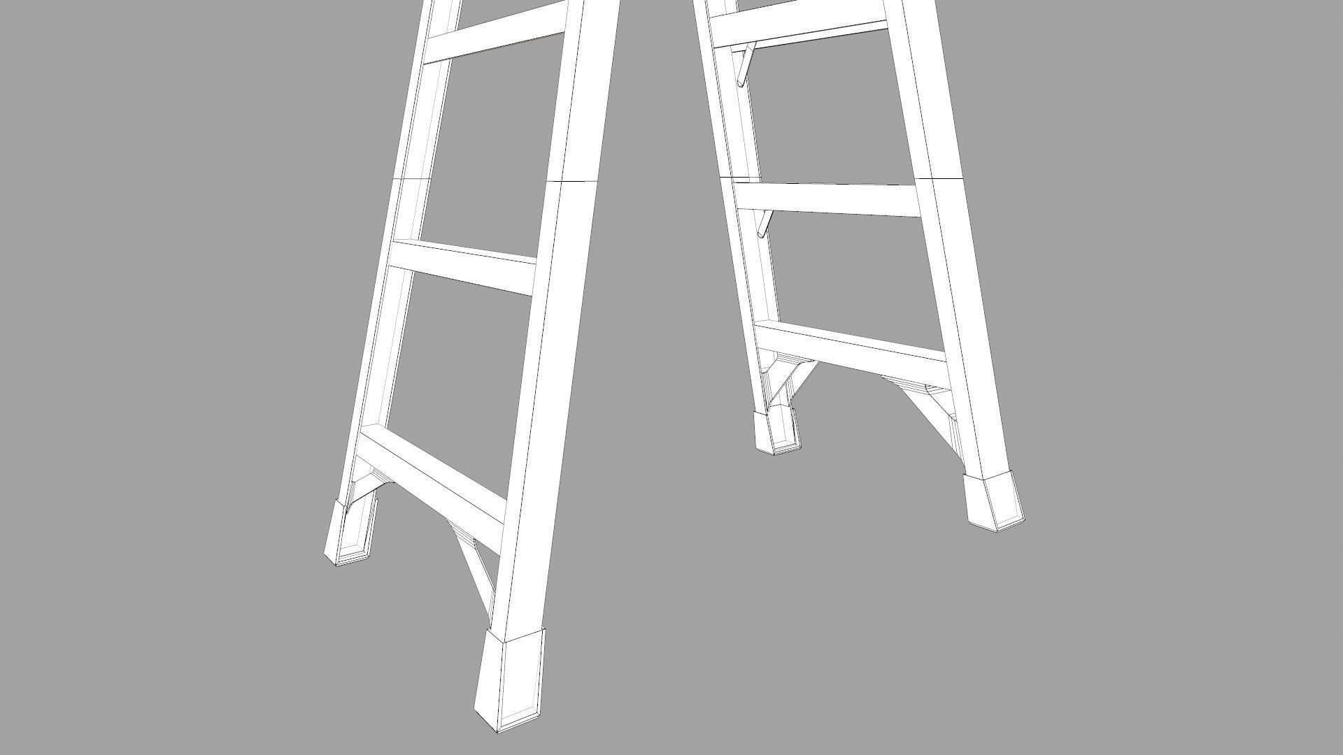 Ladder Low-poly 3D model_12