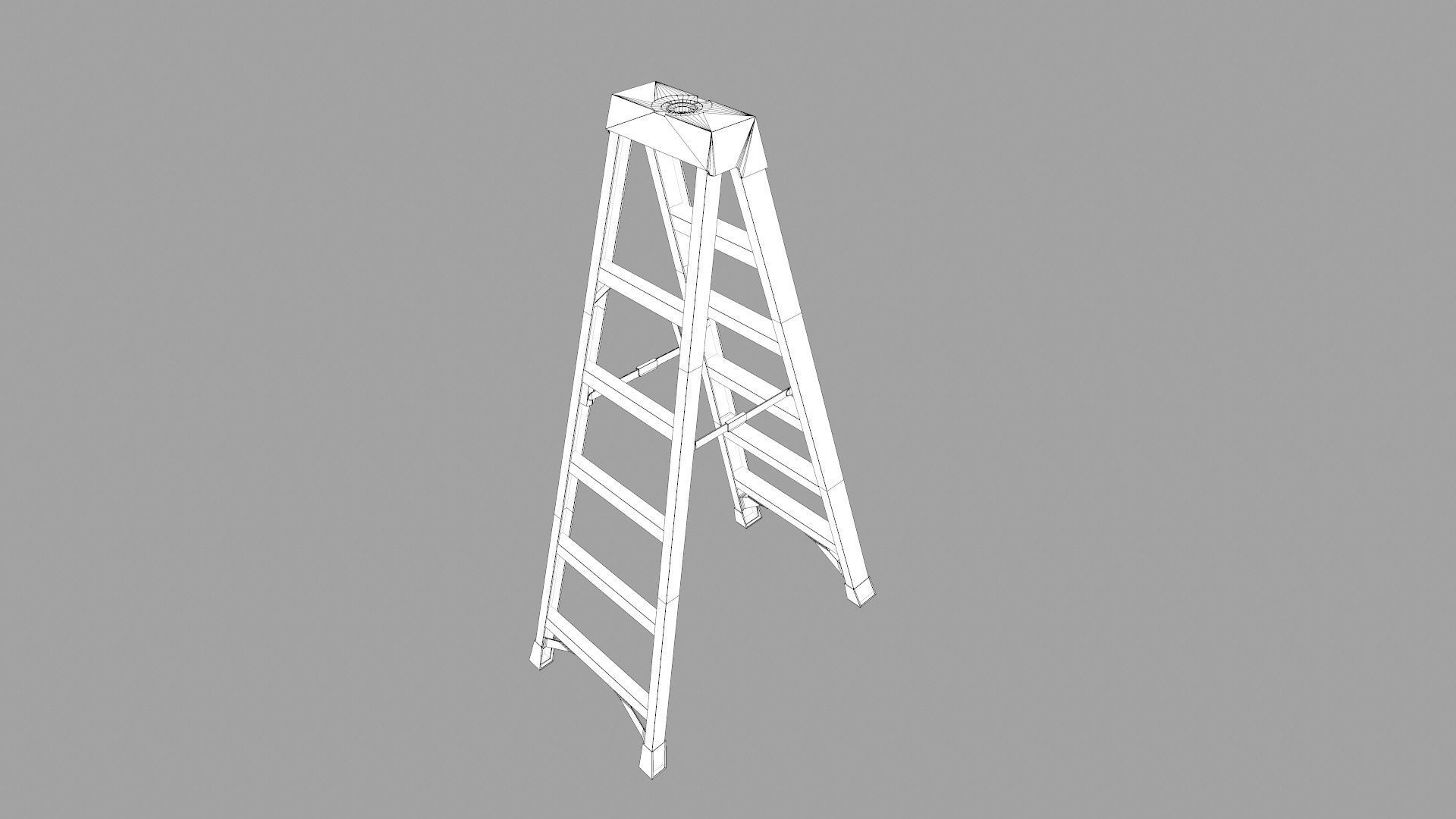 Ladder Low-poly 3D model_11