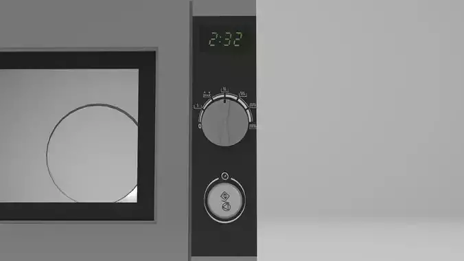 Microwave Model with Detailed Controls and Interior Free low-poly 3D model