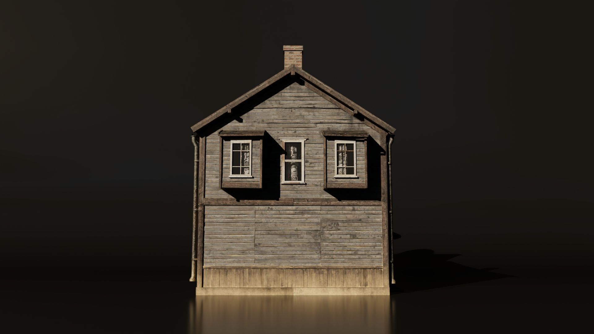 Medieval Building Low-poly 3D model_4