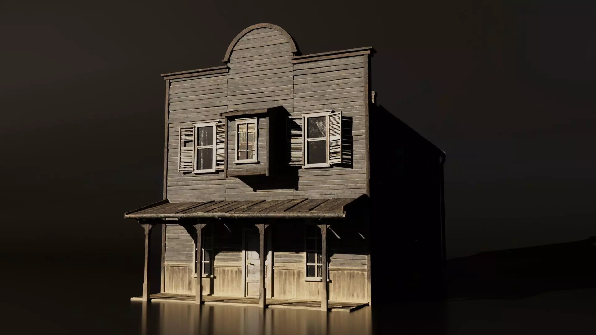 Medieval Building Low-poly 3D model_0