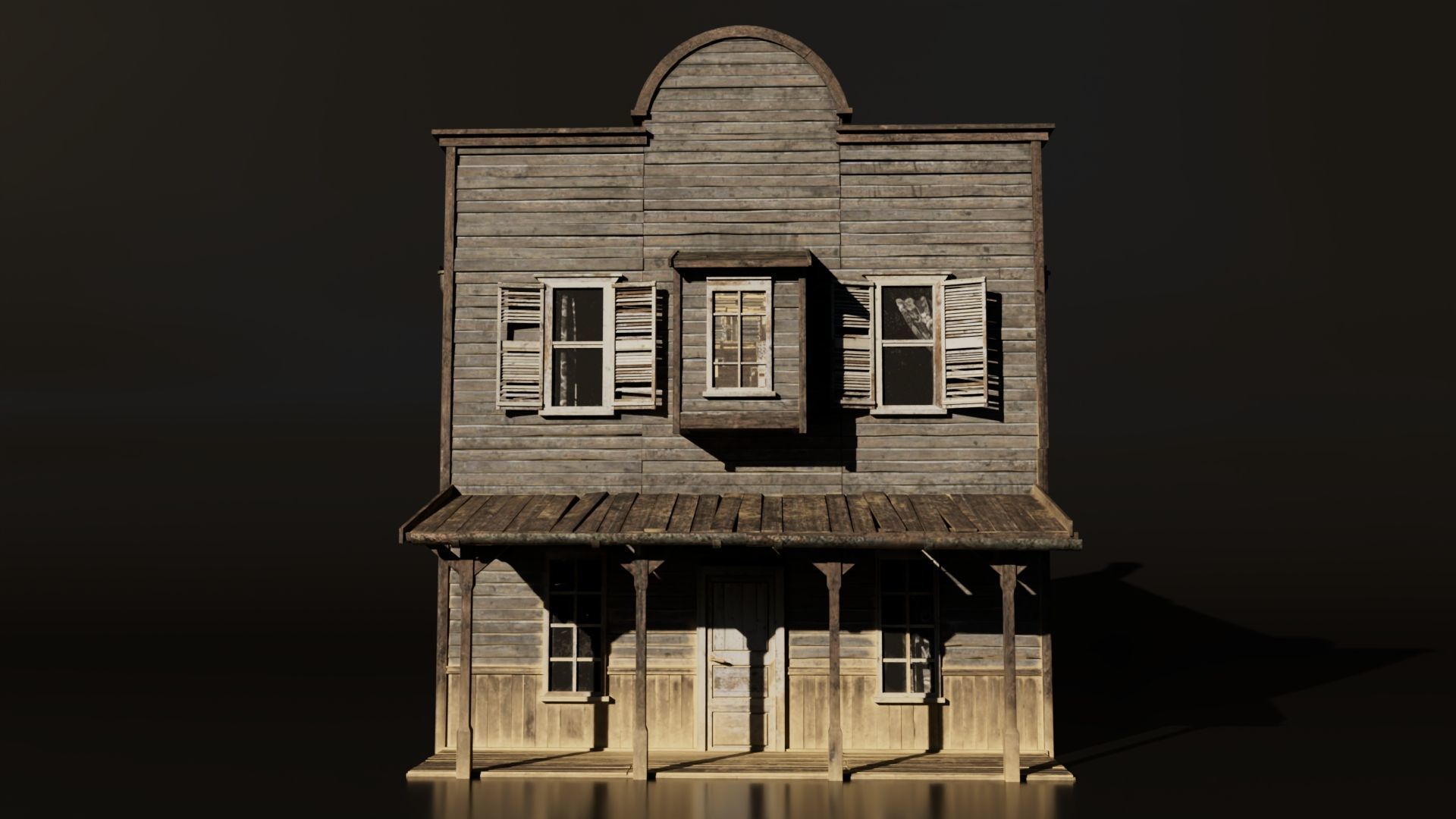 Medieval Building Low-poly 3D model_2