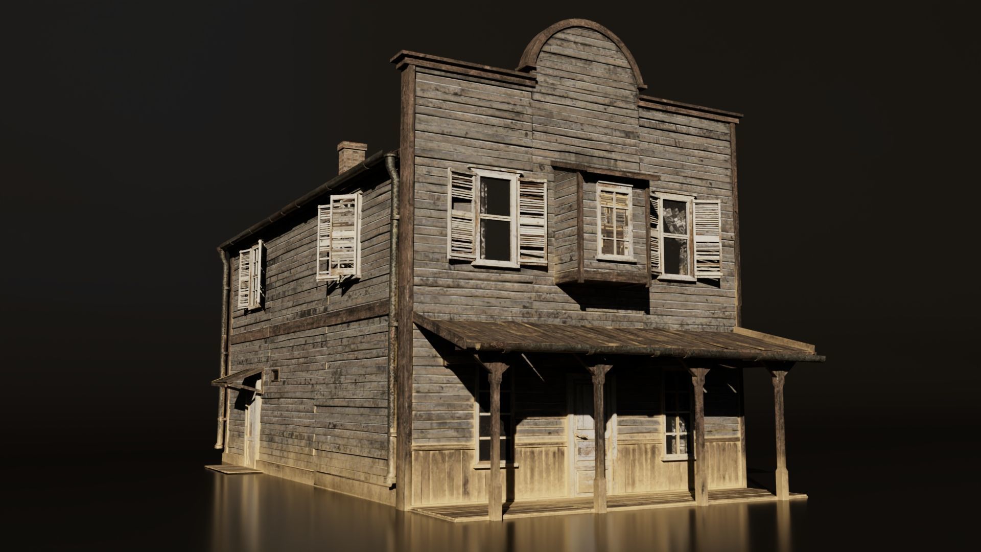 Medieval Building Low-poly 3D model_1