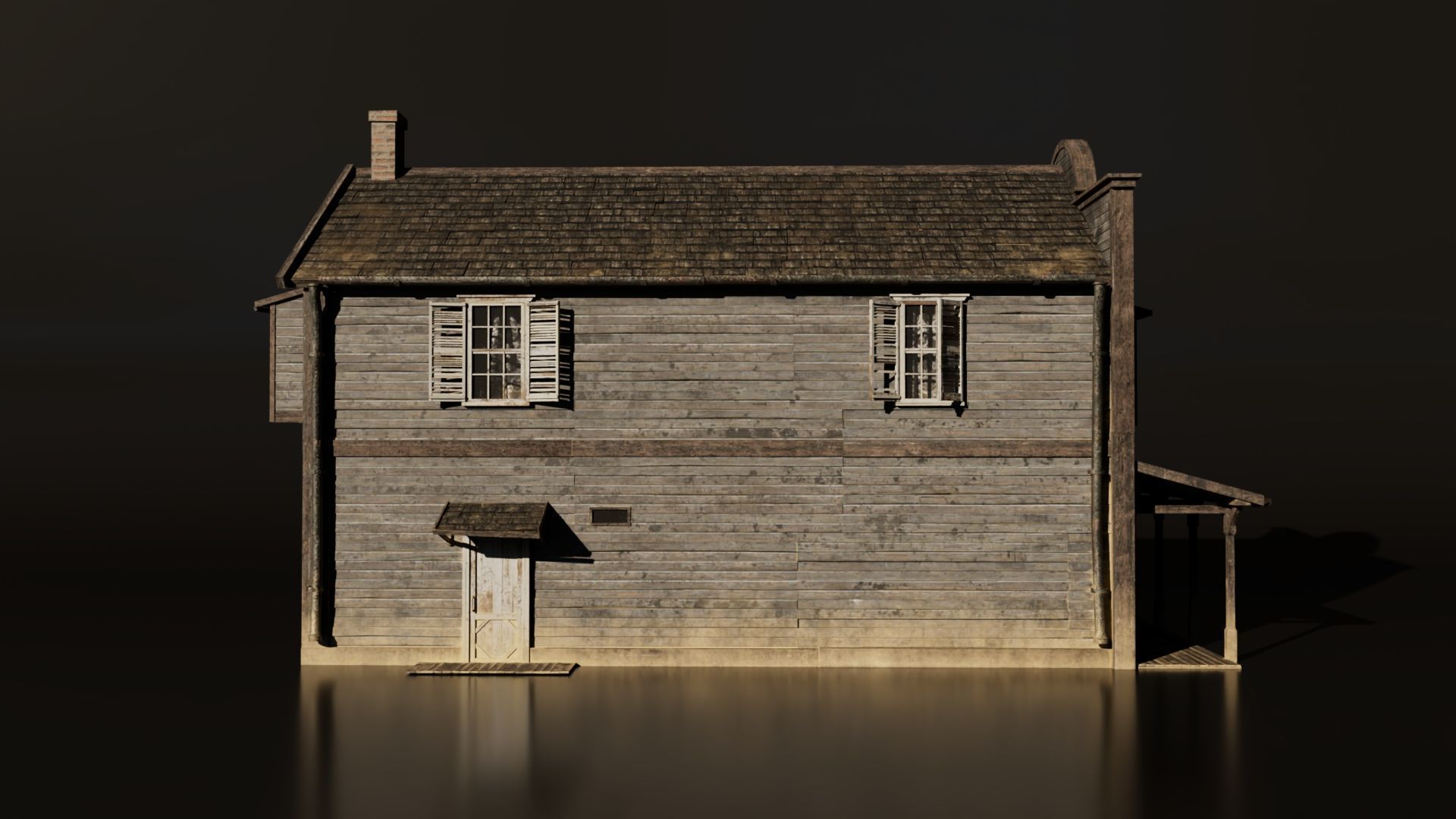 Medieval Building Low-poly 3D model_5