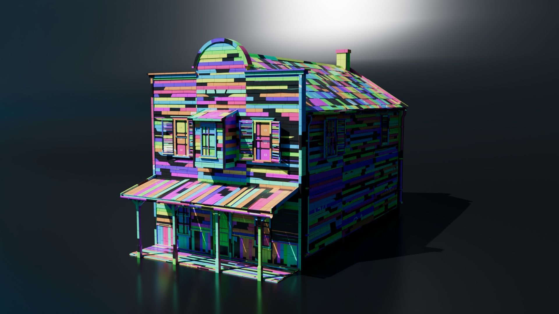 Medieval Building Low-poly 3D model_8