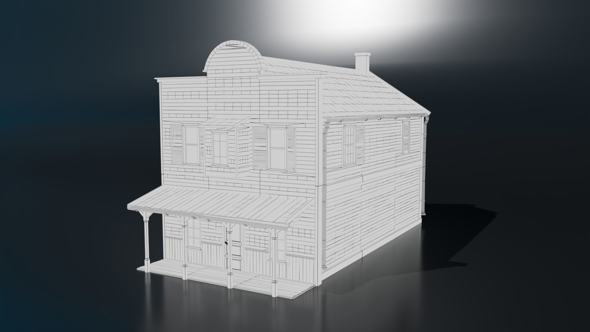 Medieval Building Low-poly 3D model_7