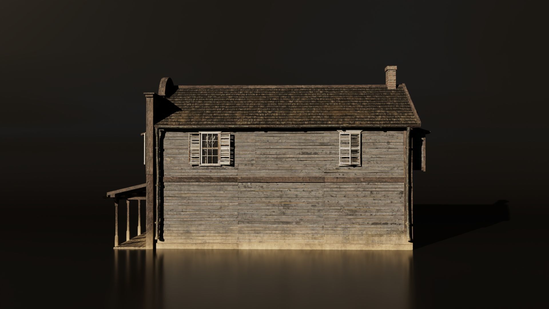 Medieval Building Low-poly 3D model_3