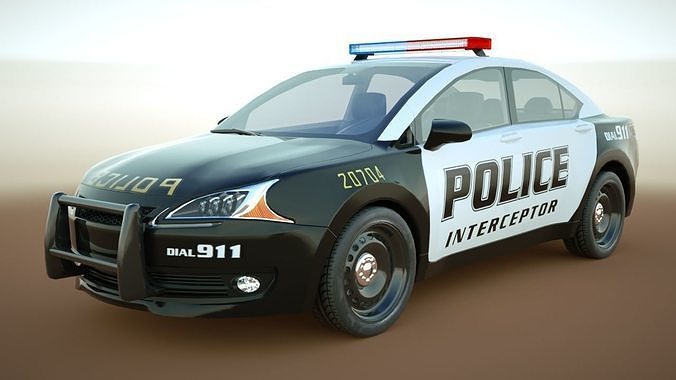 Generic Police Sedan v11 Low-poly 3D model