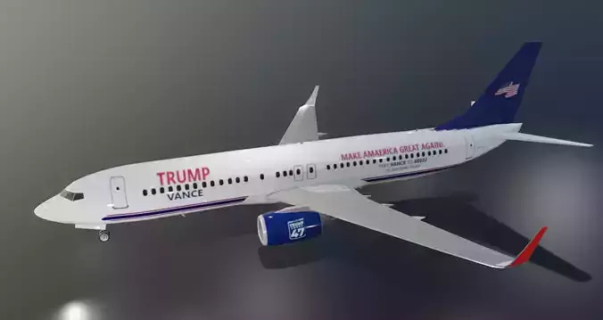 Trump Vance president Boeing  737-800 low poly