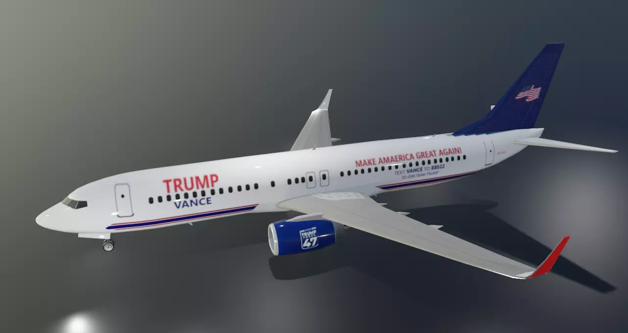 Trump Vance president Boeing 737-800 low poly Low-poly 3D model