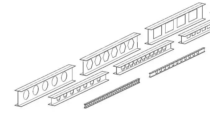 Revit Family Cellular Beam with Various Openings Parametric