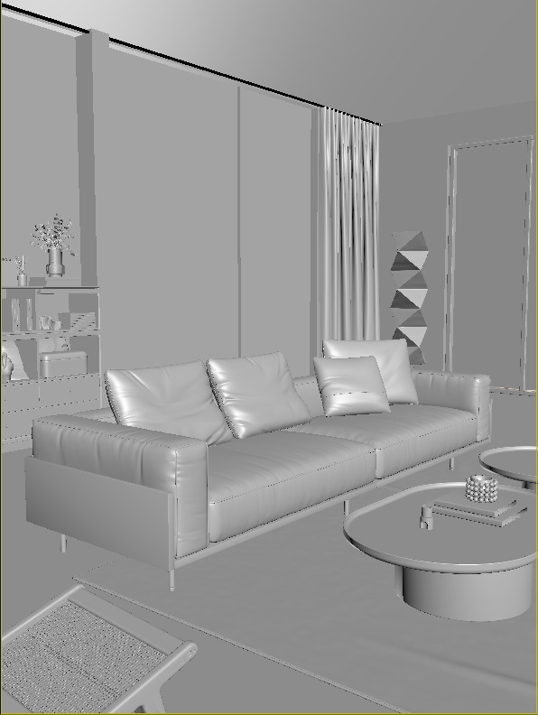 Medieval living room 3D model_4