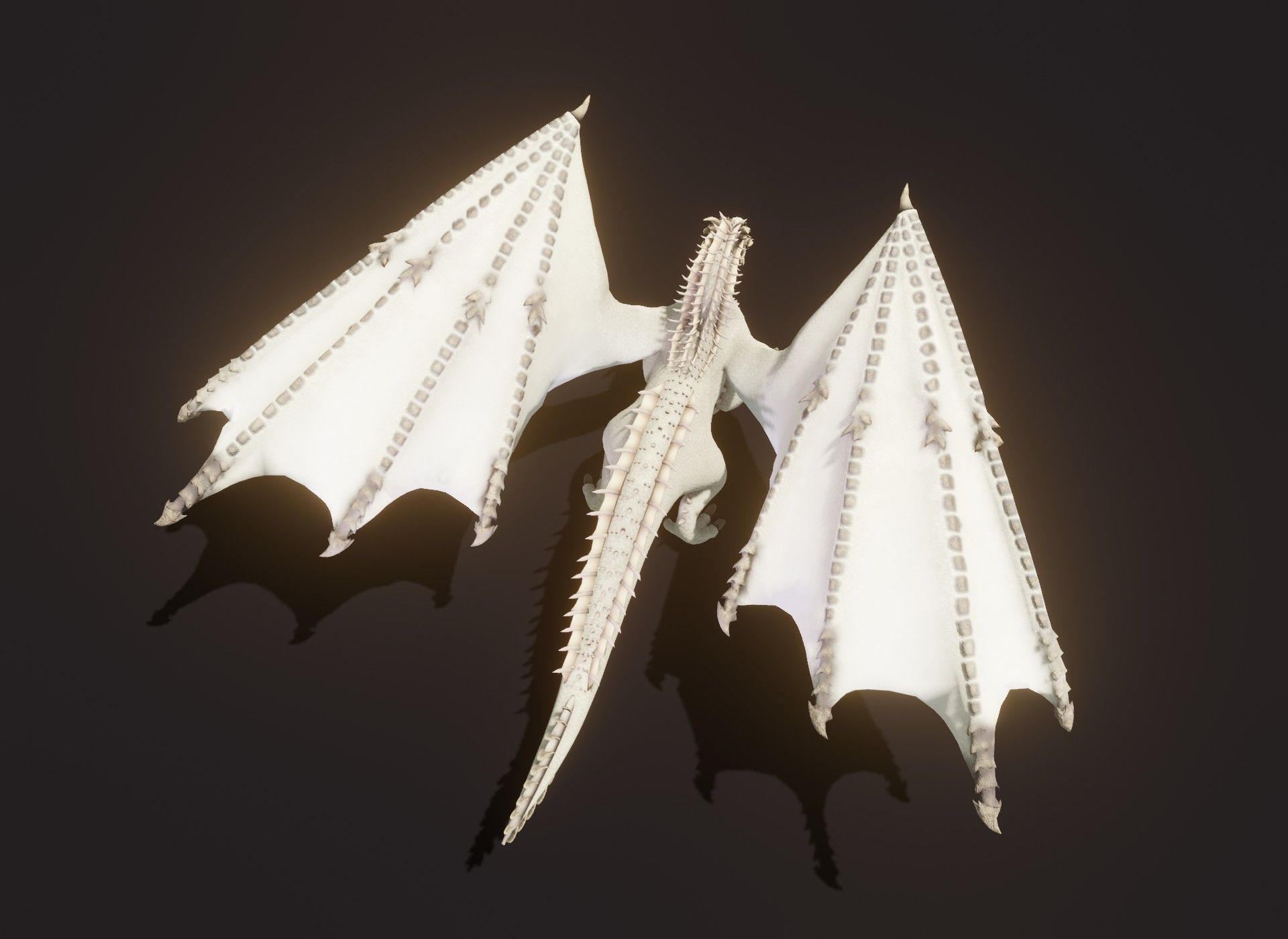 Realistic White Dragon Animated 3D Model Low-poly 3D model_13