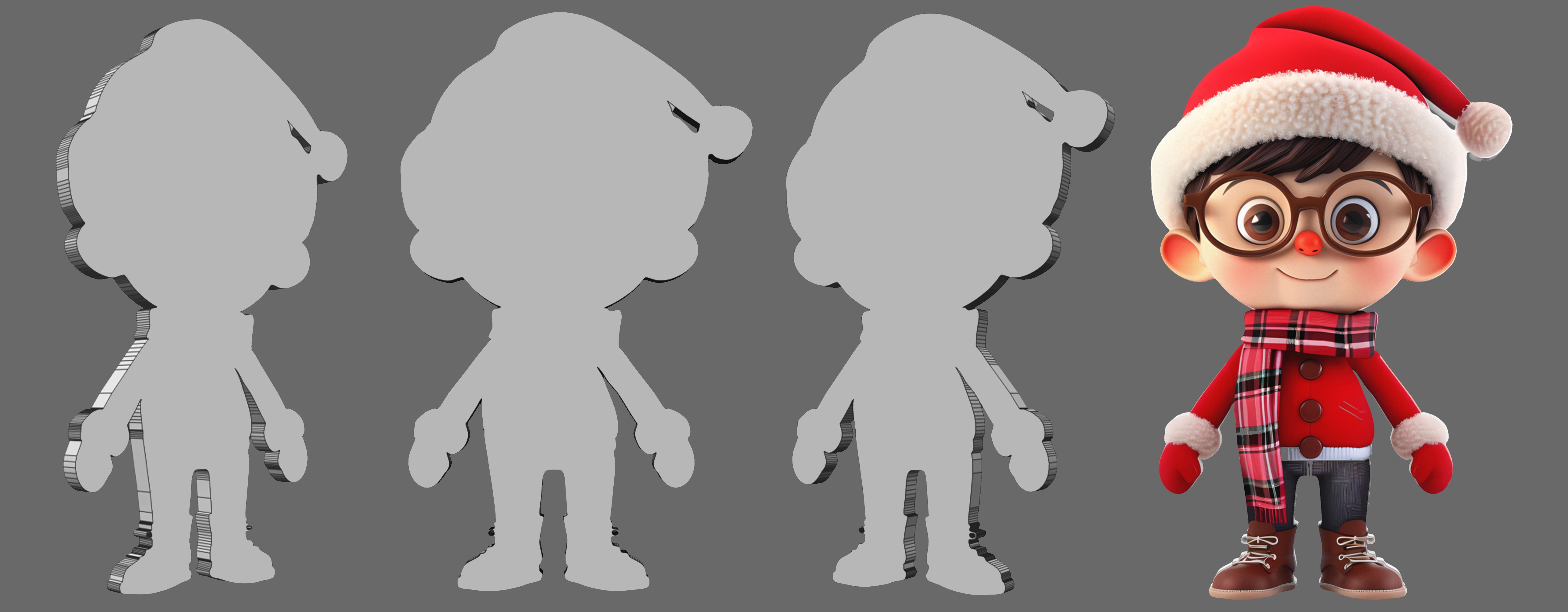 cute kid snow Christmas Keychain STL printable and decorate  3D print model_9