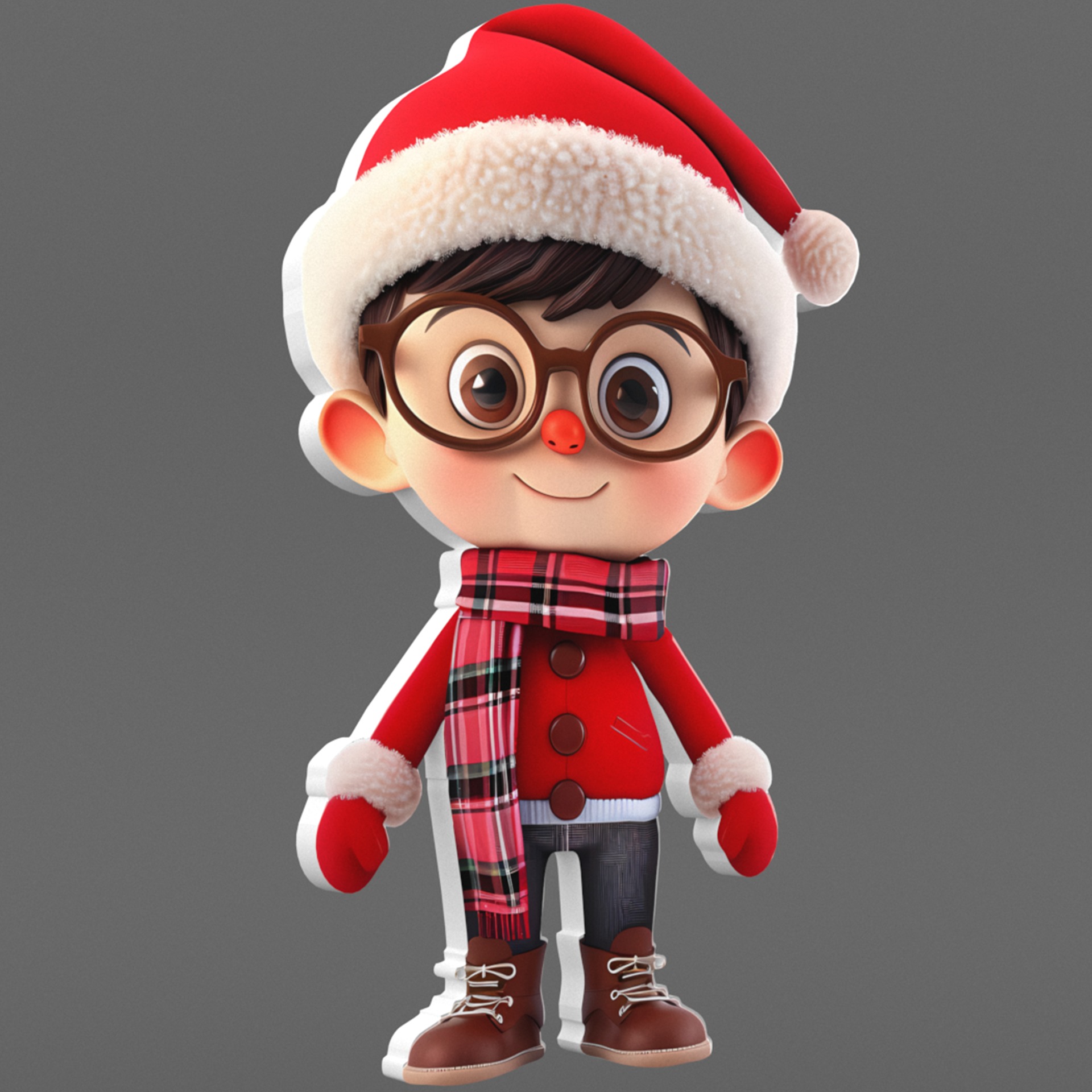 cute kid snow Christmas Keychain STL printable and decorate  3D print model_6