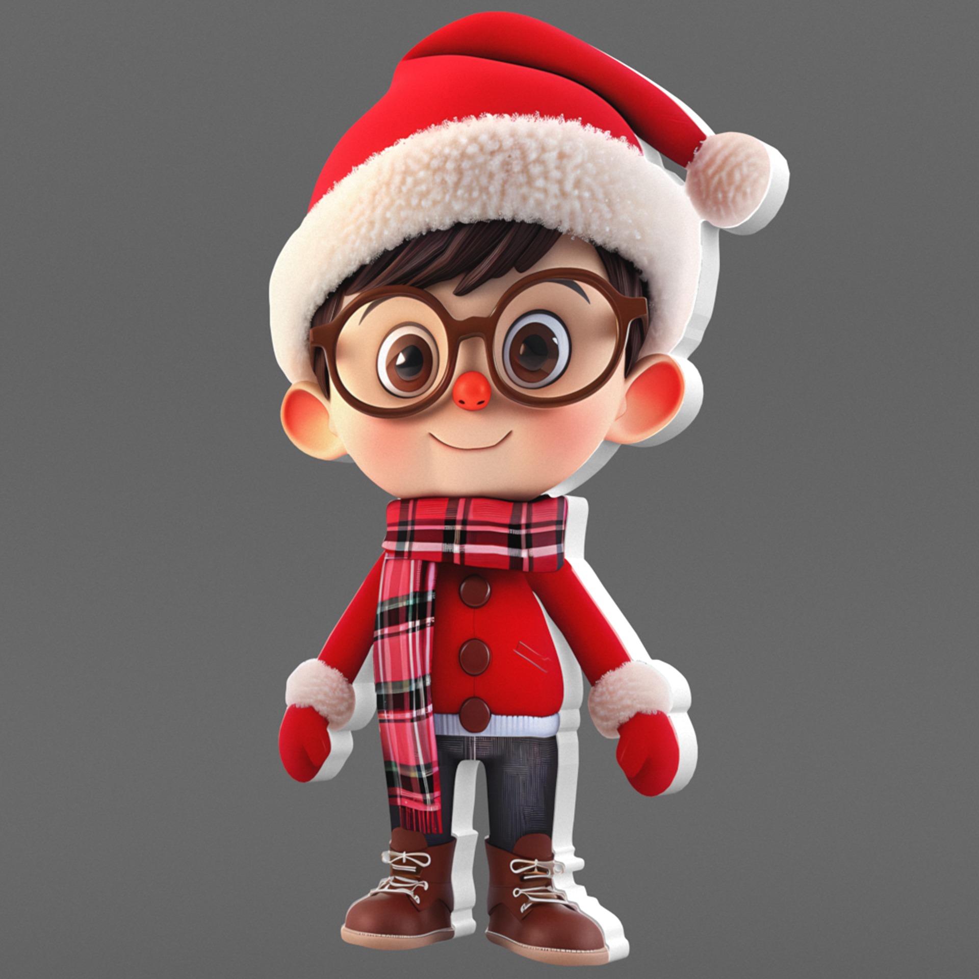 cute kid snow Christmas Keychain STL printable and decorate  3D print model_7